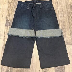 Dark Blue Wide-Leg Jeans